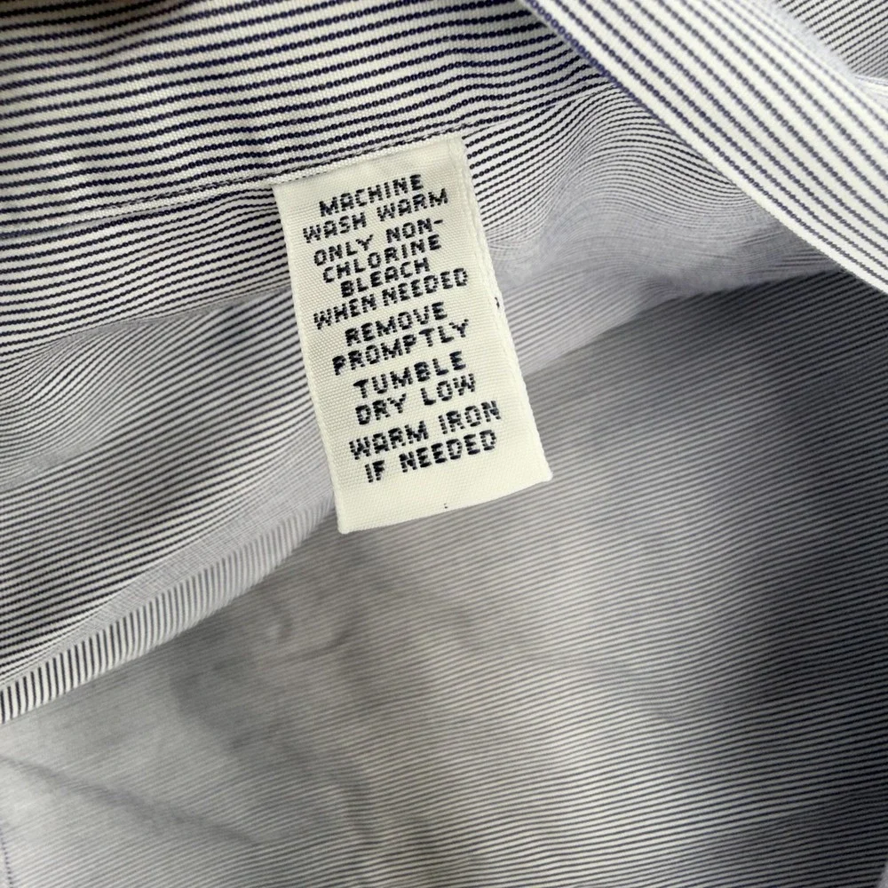 Polo Ralph Lauren Andrew Classic Fit Mens L Blue Stripe Cotton Button Up Shirt